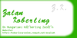 zalan koberling business card